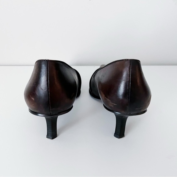 Spring Genuine Leather Brown Buckle Detail Heels - Picture 5 of 5